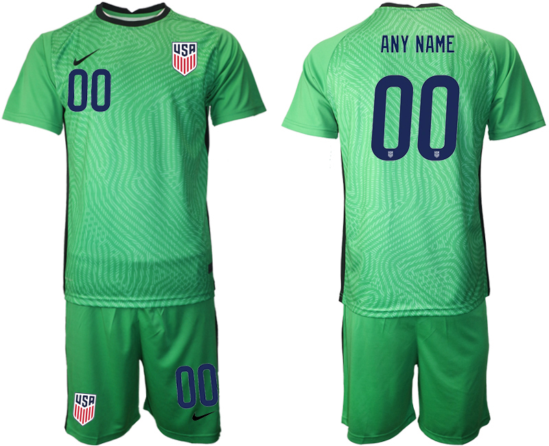 Men 2020-2021 Season National team United States goalkeeper green customized Soccer Jersey